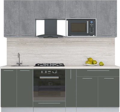 Кухонный гарнитур Интерлиния Мила Пластик 2.2 - фото