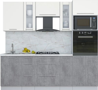 Кухонный гарнитур Интерлиния Мила Пластик 2.3 - фото
