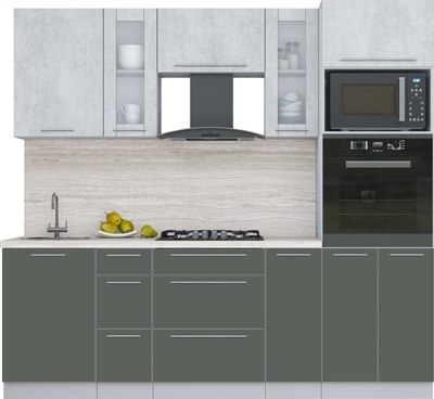 Кухонный гарнитур Интерлиния Мила Пластик 2.3 - фото