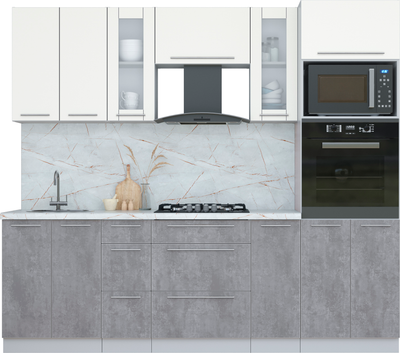 Кухонный гарнитур Интерлиния Мила Пластик 2.4 - фото