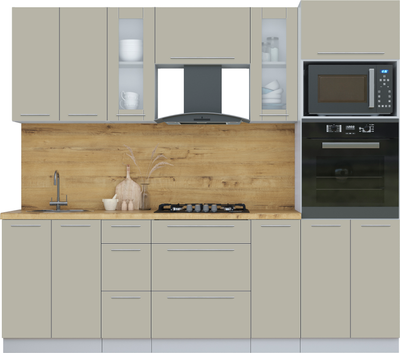 Кухонный гарнитур Интерлиния Мила Пластик 2.4 - фото