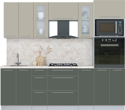 Кухонный гарнитур Интерлиния Мила Пластик 2.4 - фото