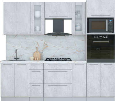 Кухонный гарнитур Интерлиния Мила Пластик 2.4 - фото