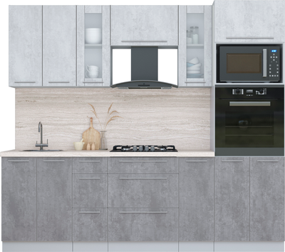 Кухонный гарнитур Интерлиния Мила Пластик 2.4 - фото