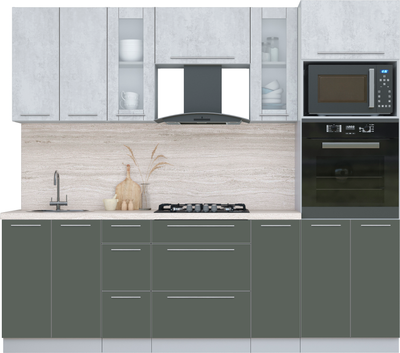 Кухонный гарнитур Интерлиния Мила Пластик 2.4 - фото