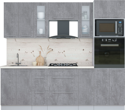 Кухонный гарнитур Интерлиния Мила Пластик 2.4 - фото