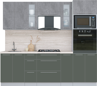 Кухонный гарнитур Интерлиния Мила Пластик 2.4 - фото