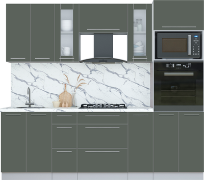 Кухонный гарнитур Интерлиния Мила Пластик 2.4 - фото