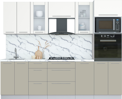 Кухонный гарнитур Интерлиния Мила Пластик 2.6 - фото