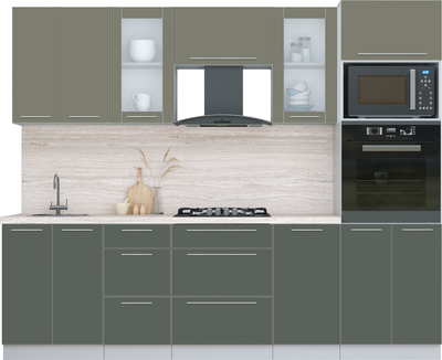 Кухонный гарнитур Интерлиния Мила Пластик 2.6 - фото