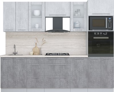 Кухонный гарнитур Интерлиния Мила Пластик 2.6 - фото