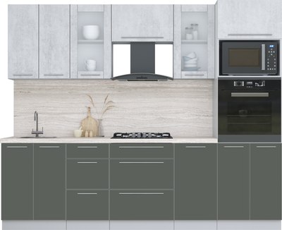 Кухонный гарнитур Интерлиния Мила Пластик 2.6 - фото