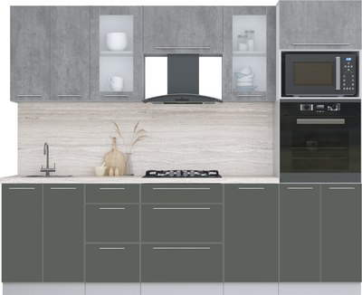 Кухонный гарнитур Интерлиния Мила Пластик 2.6 - фото
