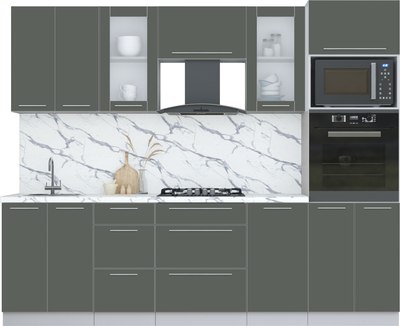Кухонный гарнитур Интерлиния Мила Пластик 2.6 - фото