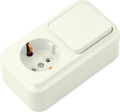 Блок выключатель+розетка Bylectrica В-РЦ-527 - фото