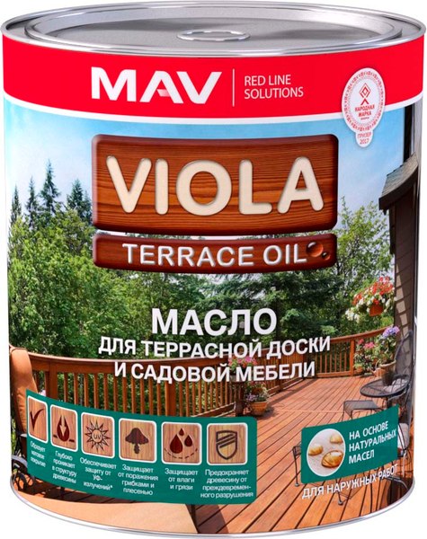 Масло для древесины MAV Viola Oil для террасной доски - фото