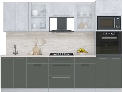 Кухонный гарнитур Интерлиния Мила Пластик 2.8 - фото