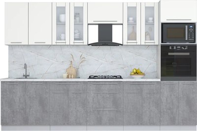 Кухонный гарнитур Интерлиния Мила Пластик 3.2 - фото