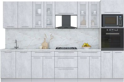 Кухонный гарнитур Интерлиния Мила Пластик 3.2 - фото