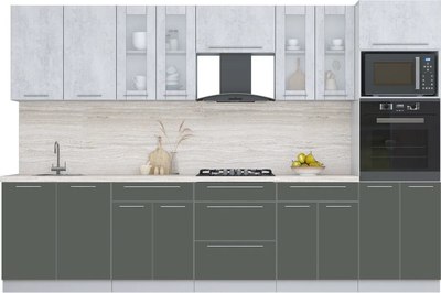 Кухонный гарнитур Интерлиния Мила Пластик 3.2 - фото