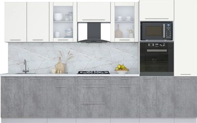 Кухонный гарнитур Интерлиния Мила Пластик 3.4 - фото