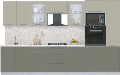 Кухонный гарнитур Интерлиния Мила Пластик 3.4 - фото