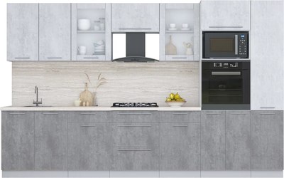 Кухонный гарнитур Интерлиния Мила Пластик 3.4 - фото