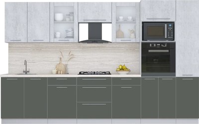 Кухонный гарнитур Интерлиния Мила Пластик 3.4 - фото