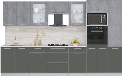 Кухонный гарнитур Интерлиния Мила Пластик 3.4 - фото