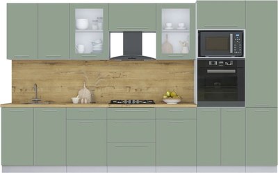 Кухонный гарнитур Интерлиния Мила Пластик 3.4 - фото