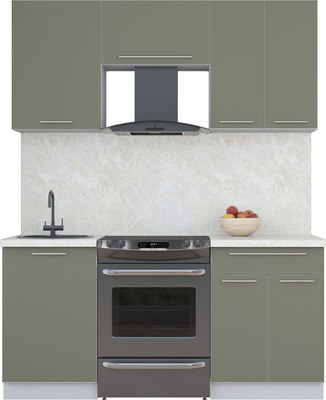 Кухонный гарнитур Интерлиния Мила Пластик 1.7 А - фото