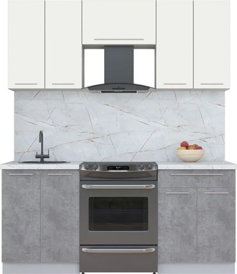 Кухонный гарнитур Интерлиния Мила Пластик 1.8 А - фото