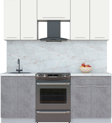 Кухонный гарнитур Интерлиния Мила Пластик 1.9 А - фото