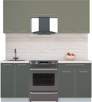 Кухонный гарнитур Интерлиния Мила Пластик 1.9 А - фото