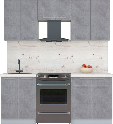 Кухонный гарнитур Интерлиния Мила Пластик 1.9 А - фото