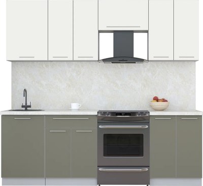 Кухонный гарнитур Интерлиния Мила Пластик 2.3 А - фото