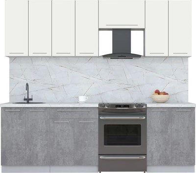 Кухонный гарнитур Интерлиния Мила Пластик 2.4 А - фото