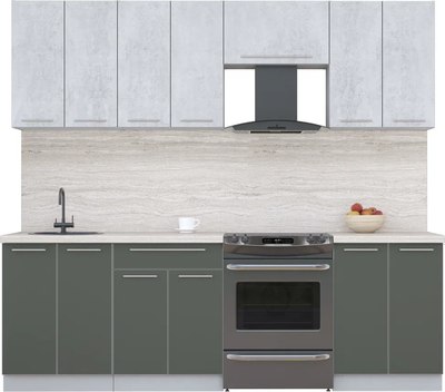 Кухонный гарнитур Интерлиния Мила Пластик 2.4 А - фото