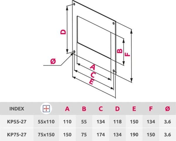 Накладка стенновая декоративная Awenta KP75-27