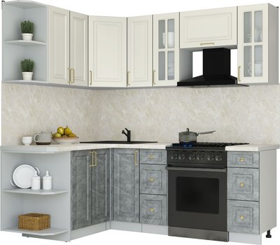 Кухонный гарнитур Интерлиния Мила Шато 1.5x2.1 LV - фото