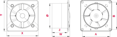 Вентилятор накладной Awenta KWS125CZ