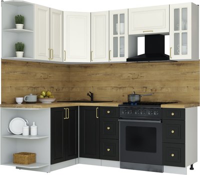 Кухонный гарнитур Интерлиния Мила Шато 1.5x2.1 LV - фото