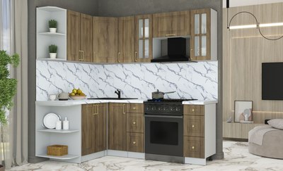 Кухонный гарнитур Интерлиния Мила Шато 1.5x2.1 LV