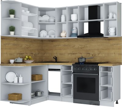 Кухонный гарнитур Интерлиния Мила Шато 1.5x2.1 LV