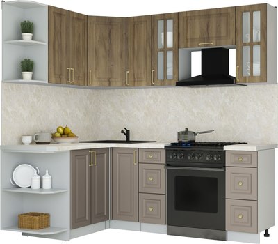 Кухонный гарнитур Интерлиния Мила Шато 1.5x2.1 LV - фото