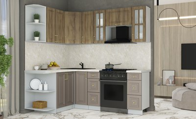 Кухонный гарнитур Интерлиния Мила Шато 1.5x2.1 LV