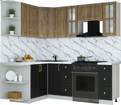 Кухонный гарнитур Интерлиния Мила Шато 1.5x2.1 LV - фото