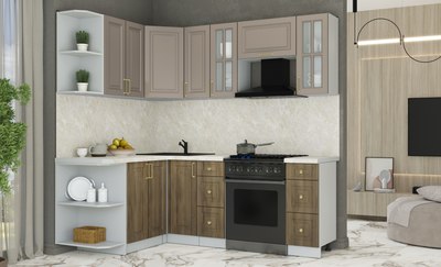 Кухонный гарнитур Интерлиния Мила Шато 1.5x2.1 LV