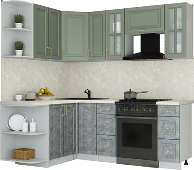 Кухонный гарнитур Интерлиния Мила Шато 1.5x2.1 LV - фото