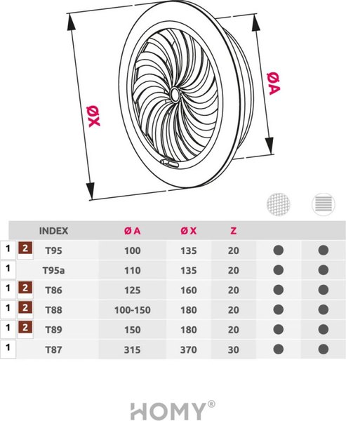Решетка вентиляционная Awenta Classic T86CZ